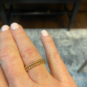 enewton classic gold 2mm bead ring set - 2 rings size 6